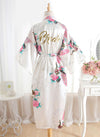 Silk Bride Bridesmaid Floral Robes Glitter Print Robes