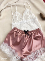 Women's sleepwear  with sexy lace top