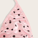 One-piece women's pink polka dot sleepwear